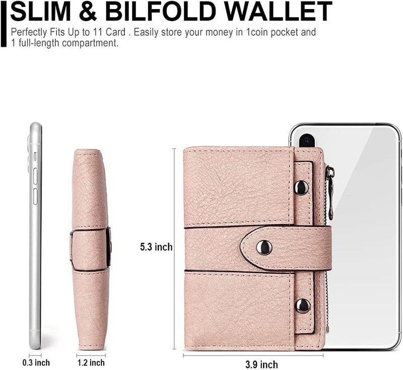 CLUCI Small Wallet for Women Leather Slim Womens Wallet Bifold Multi Card Holder Organizer Designer with Removable ID Window - Image 2